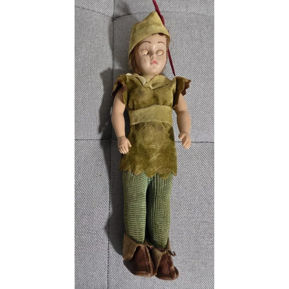 Vintage 1950s Walt Disney Peter Pan Duchess Doll w/Knickerbocker Stand VguC